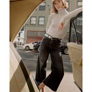 Citizens of Humanity Lyra Crop Wide Leg Black Jeans Size 26 in Medallion